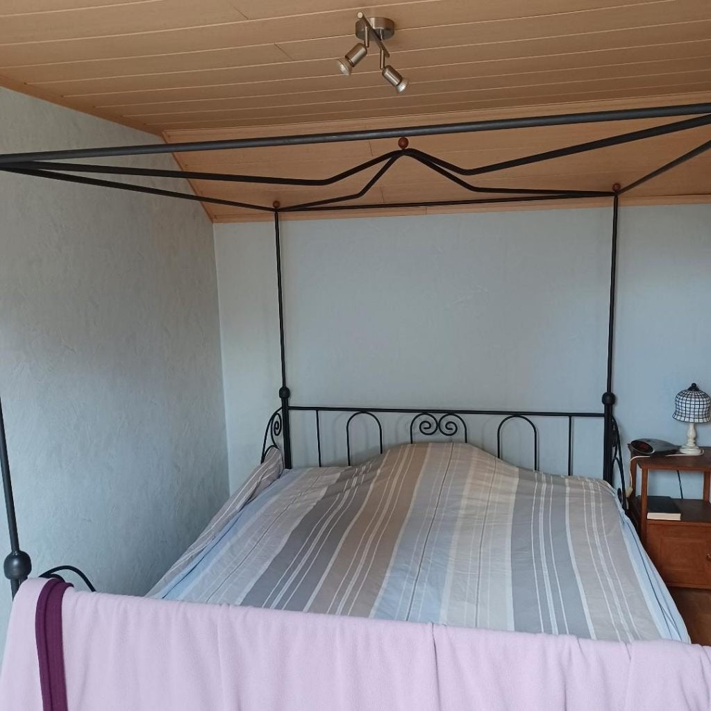 Metalen hemelbed, Ophalen, Gebruikt, Zwart, Tweepersoons