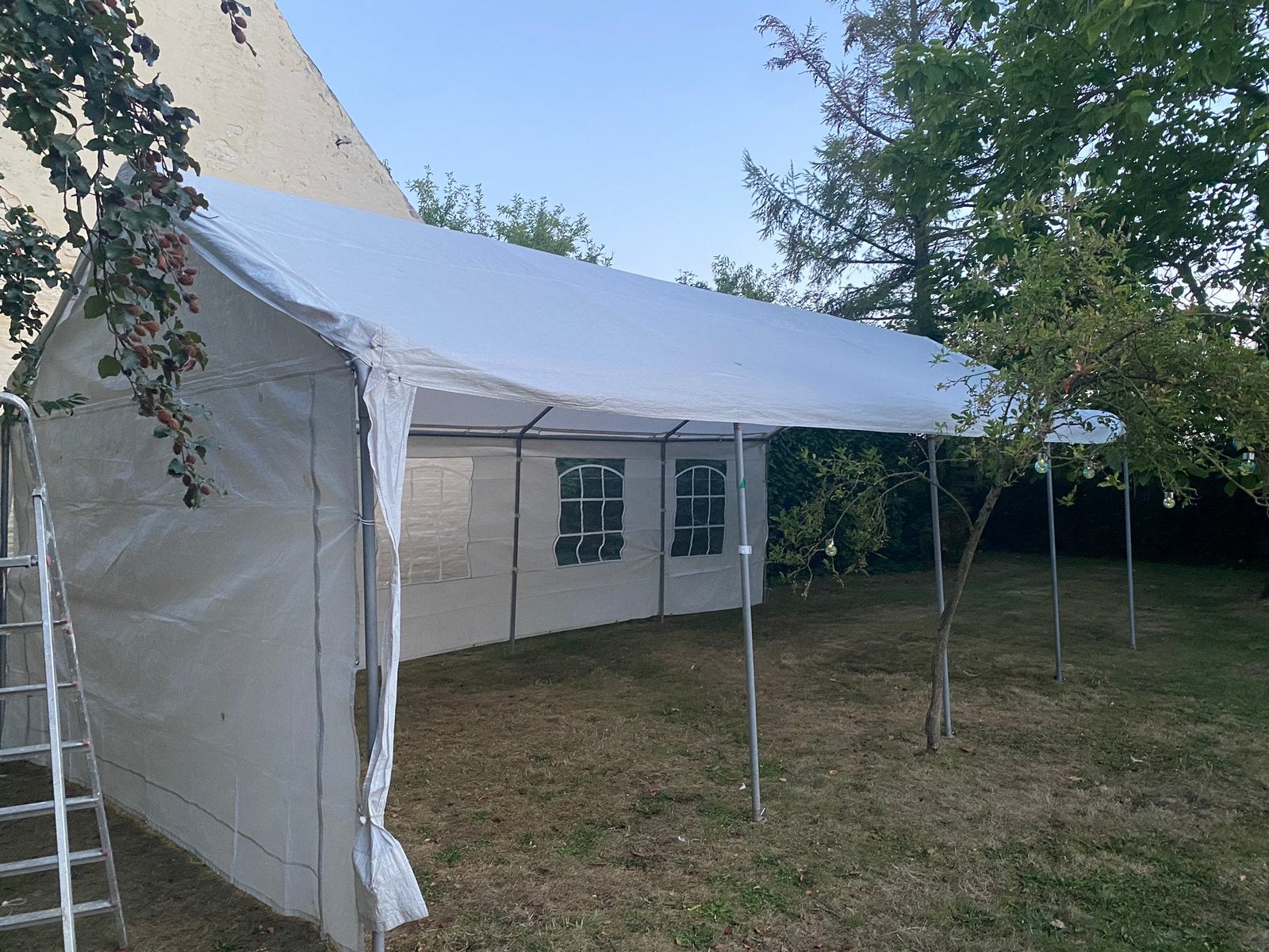 Witte partytent 4x8, Tuin en Terras, Partytenten, Ophalen, Gebruikt, Partytent, 4 tot 6 meter
