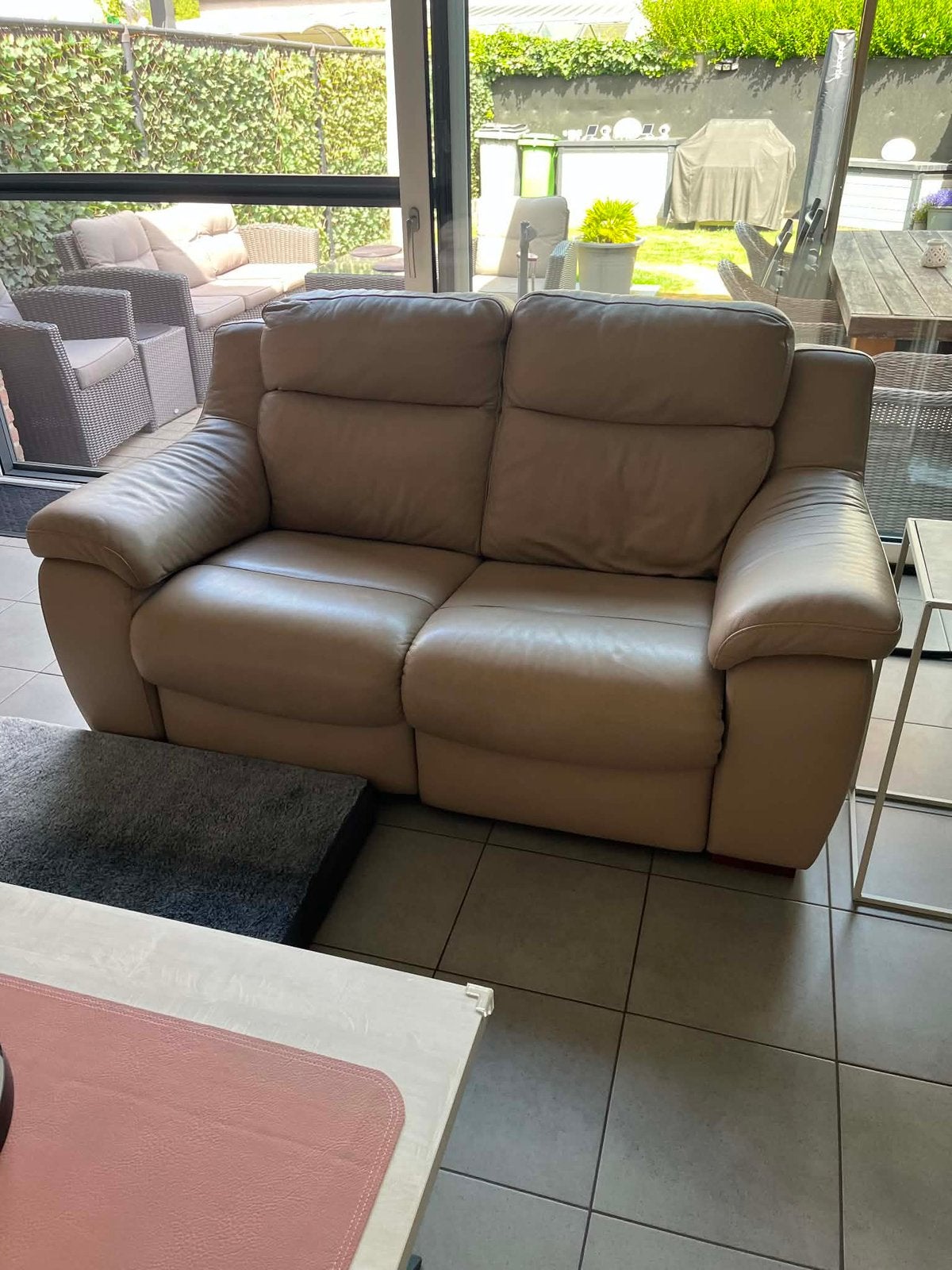 Tweezit met relaxen, Huis en Inrichting, Ophalen, Gebruikt, Leer