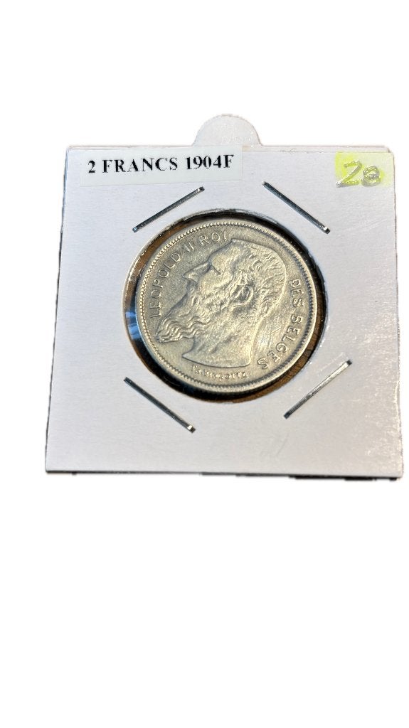 LEOPOLD II : Argent 2 FRANCS 1904F, Enlèvement ou Envoi, Argent, Argent