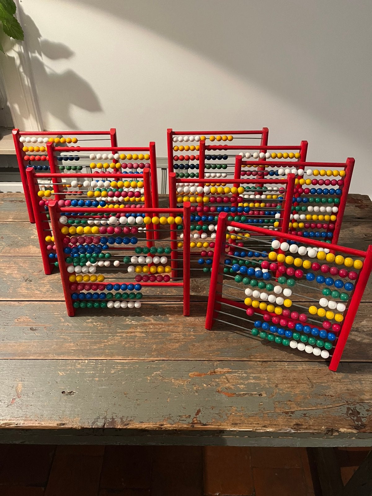 VINTAGE RETRO TELRAAM 9 STUKS JAREN 80 ROOD HOUT, Enlèvement ou Envoi