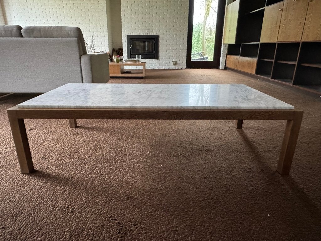 Salontafel marmer / wenge, Huis en Inrichting, Ophalen, Gebruikt, Overige materialen, 100 tot 150 cm