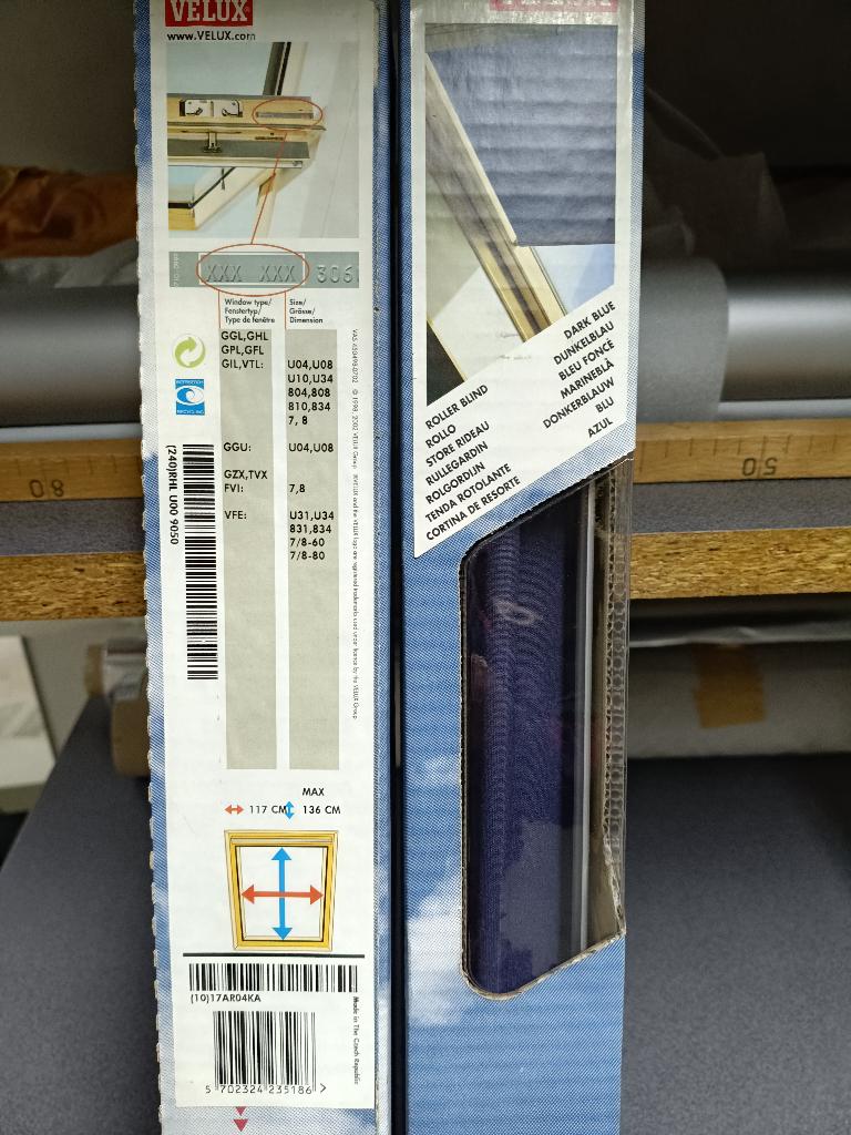 Velux rolgordijn blauw RHL 9050 UK00/800 lichtdoorlatend(HB), Enlèvement, Neuf, Bleu, Textile