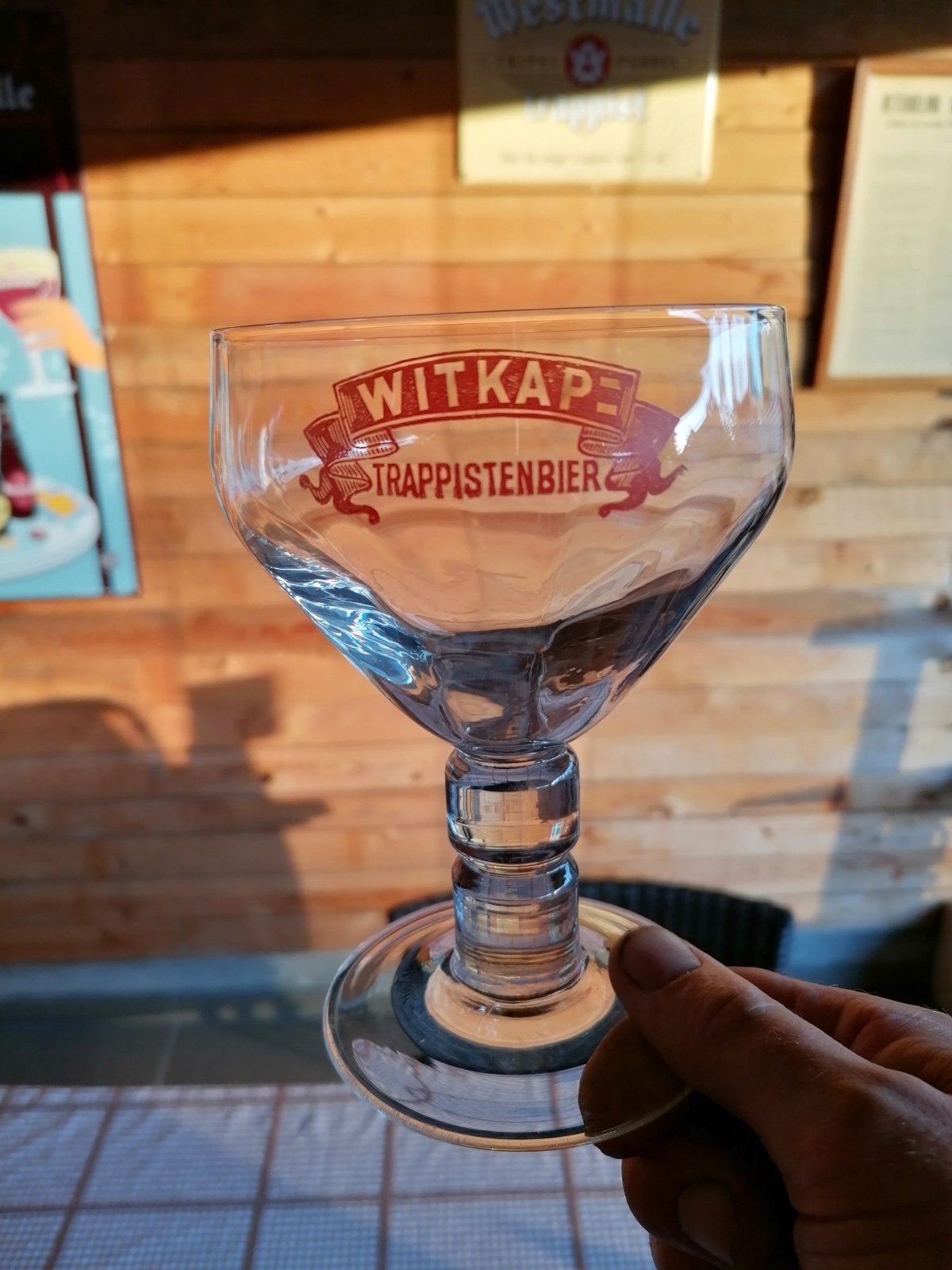 Oud gezuurd bierglas Witkap-Brasschaat., Verzamelen, Ophalen of Verzenden