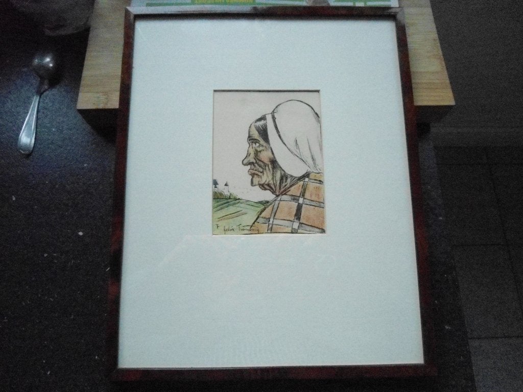 Lithographie en couleur de Felix Timmerman, Avec verre, Enlèvement ou Envoi, Lithographie