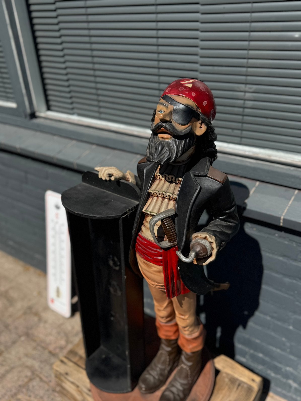 Oud groot Vintage Piraten beeld, Ophalen, Gebruikt, Mens