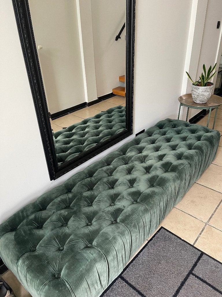 Canapé en velours vert, Autres dimensions, Moins de 75 cm, Enlèvement, Utilisé