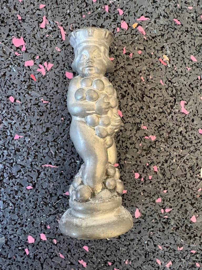 Gerotin vintage tinnen kandelaar Bacchus druiven 10 cm, Antiek en Kunst, Verzenden