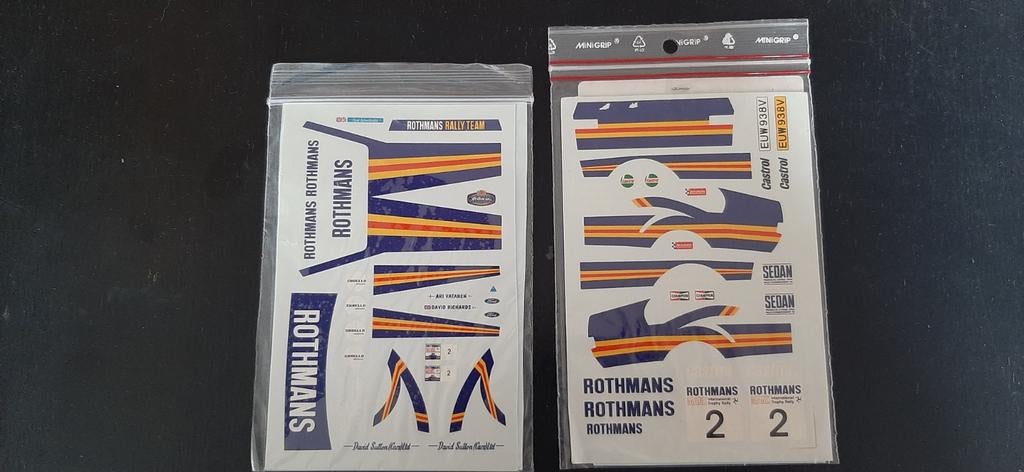 Decals Rothmans  Ford Escort MK 2 Vatanen 1/24, Ophalen of Verzenden