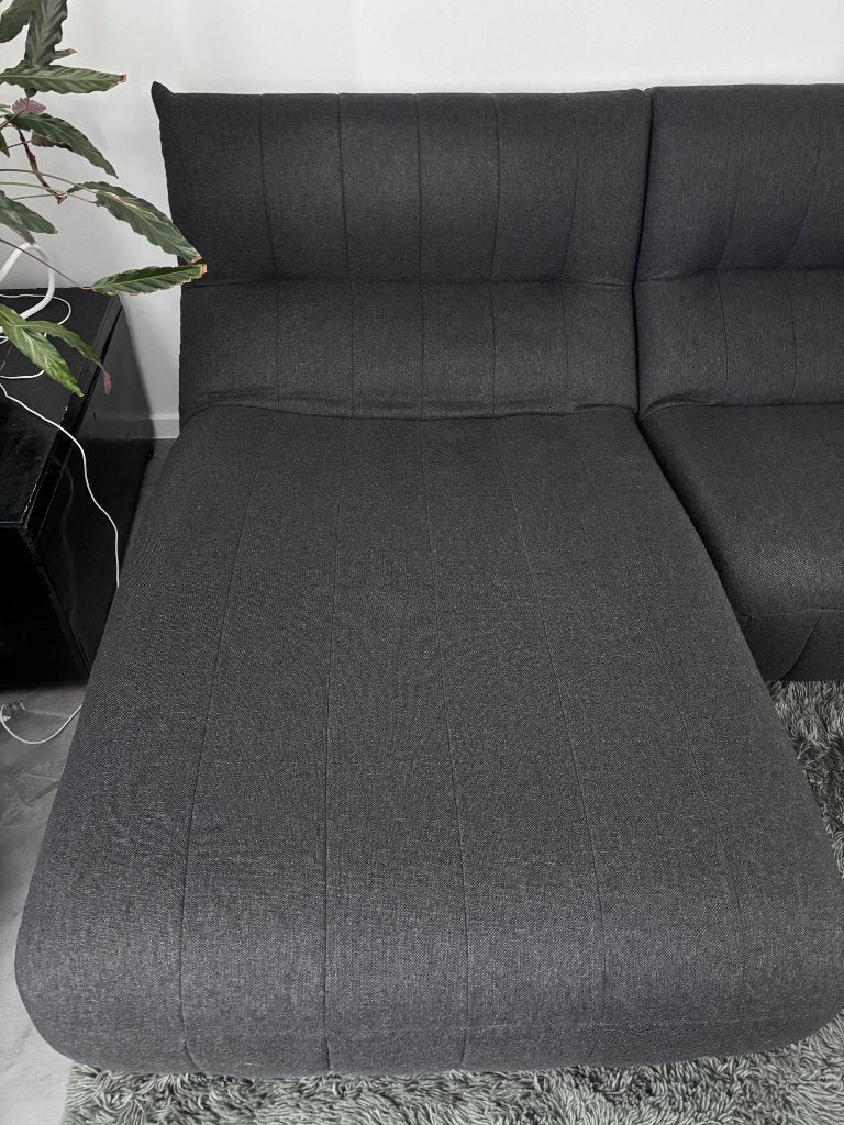 Canapé gris anthracite - style Togo, Maison & Meubles, 100 à 125 cm, Banc droit, Enlèvement, Utilisé