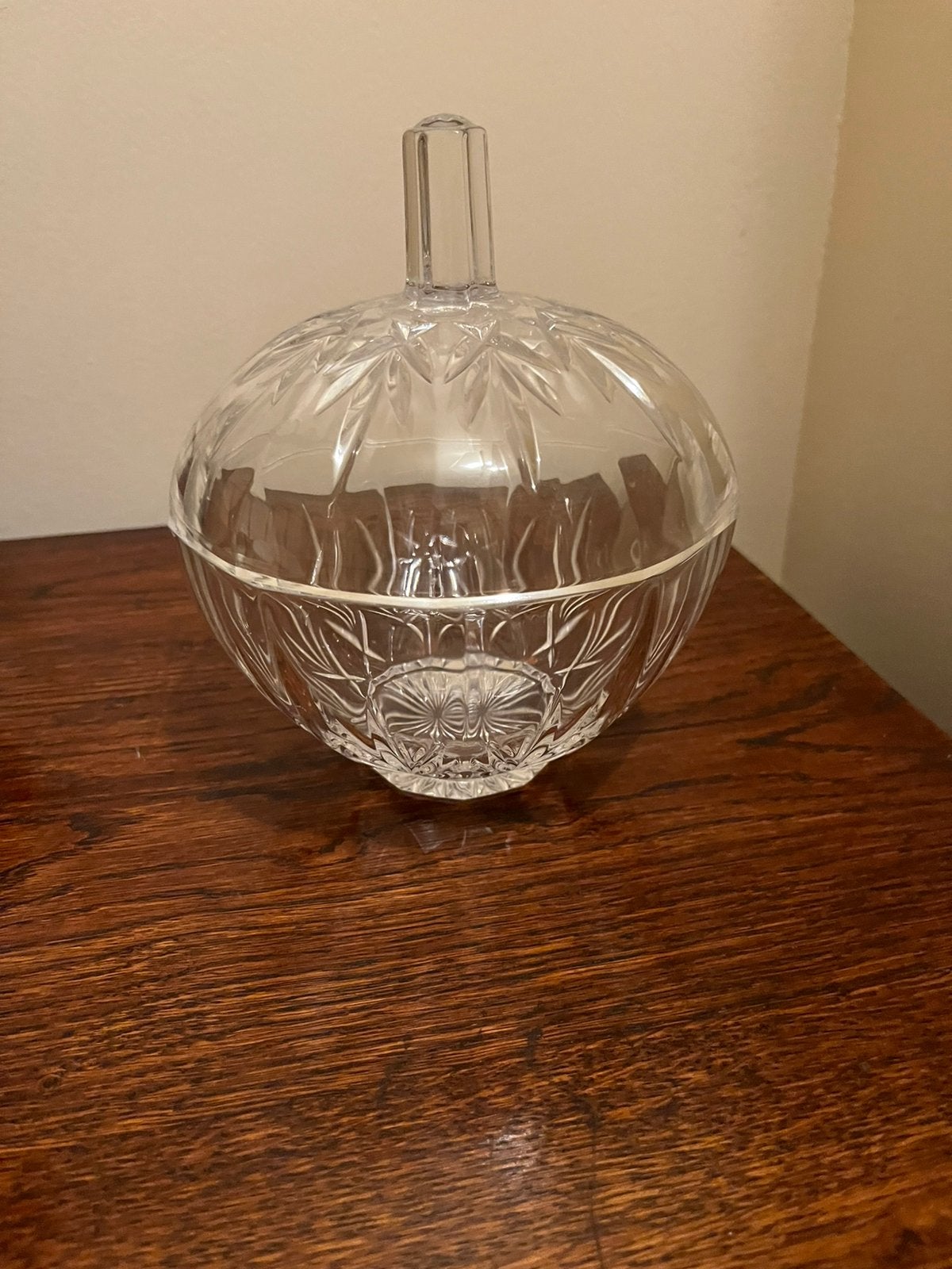 Récipient en cristal, 15 cm, Verre, Comme neuf, Taillé