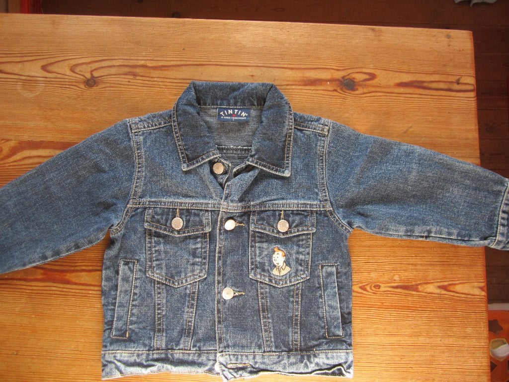 Tintin jeansjack voor kinderen van 2-3 jaar, Kinderen en Baby's, Jongen of Meisje, Trui of Vest, Ophalen of Verzenden, Zo goed als nieuw
