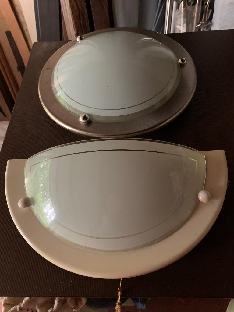 Plafond - en muurarmatuur, Enlèvement, Utilisé, Verre