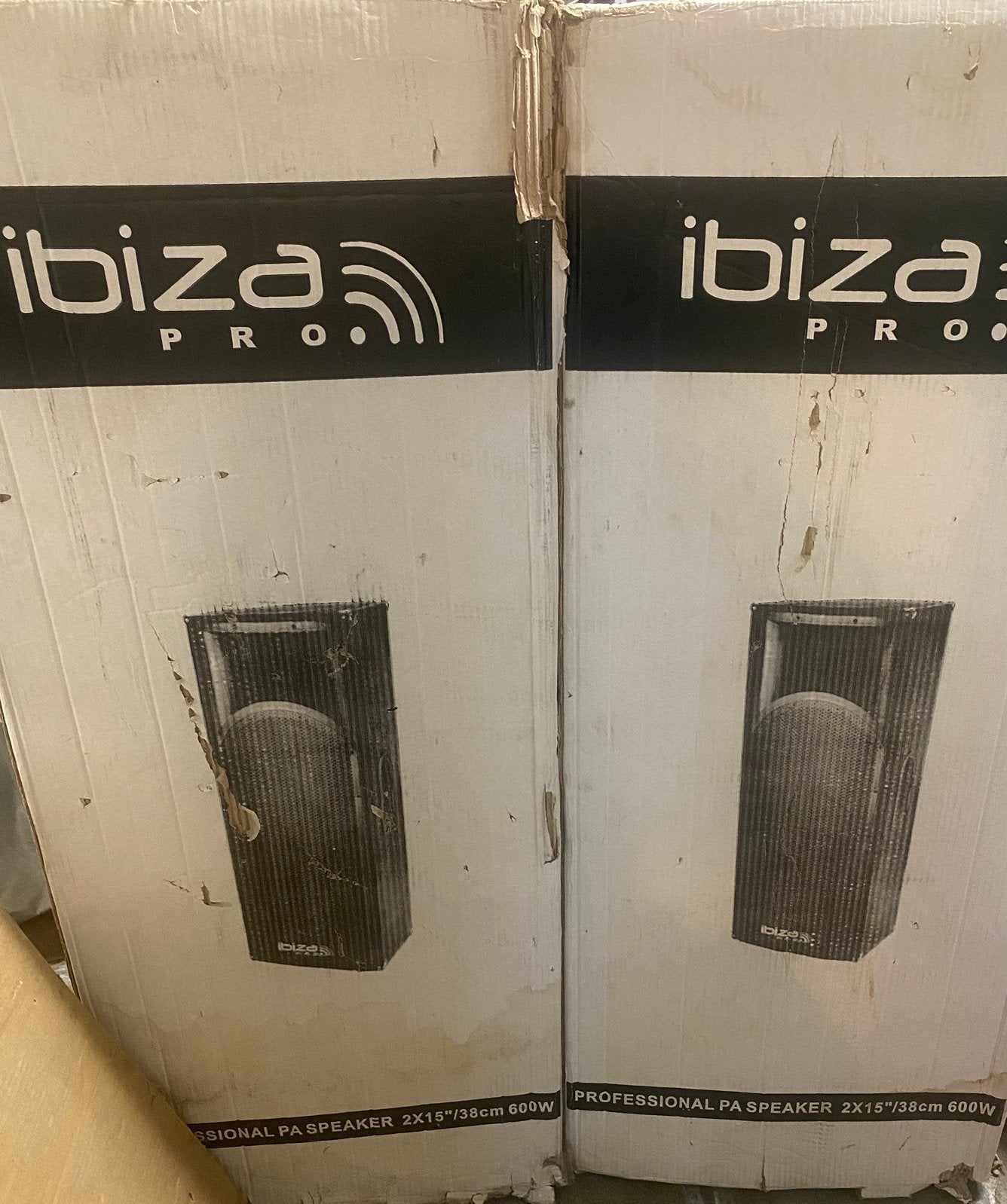 Paire de baffles Ibiza Pro SPX-215 – 15 pouces – 600 W, TV, Hi-fi & Vidéo, Enlèvement, Utilisé, 150 watts ou plus, Enceinte de fête