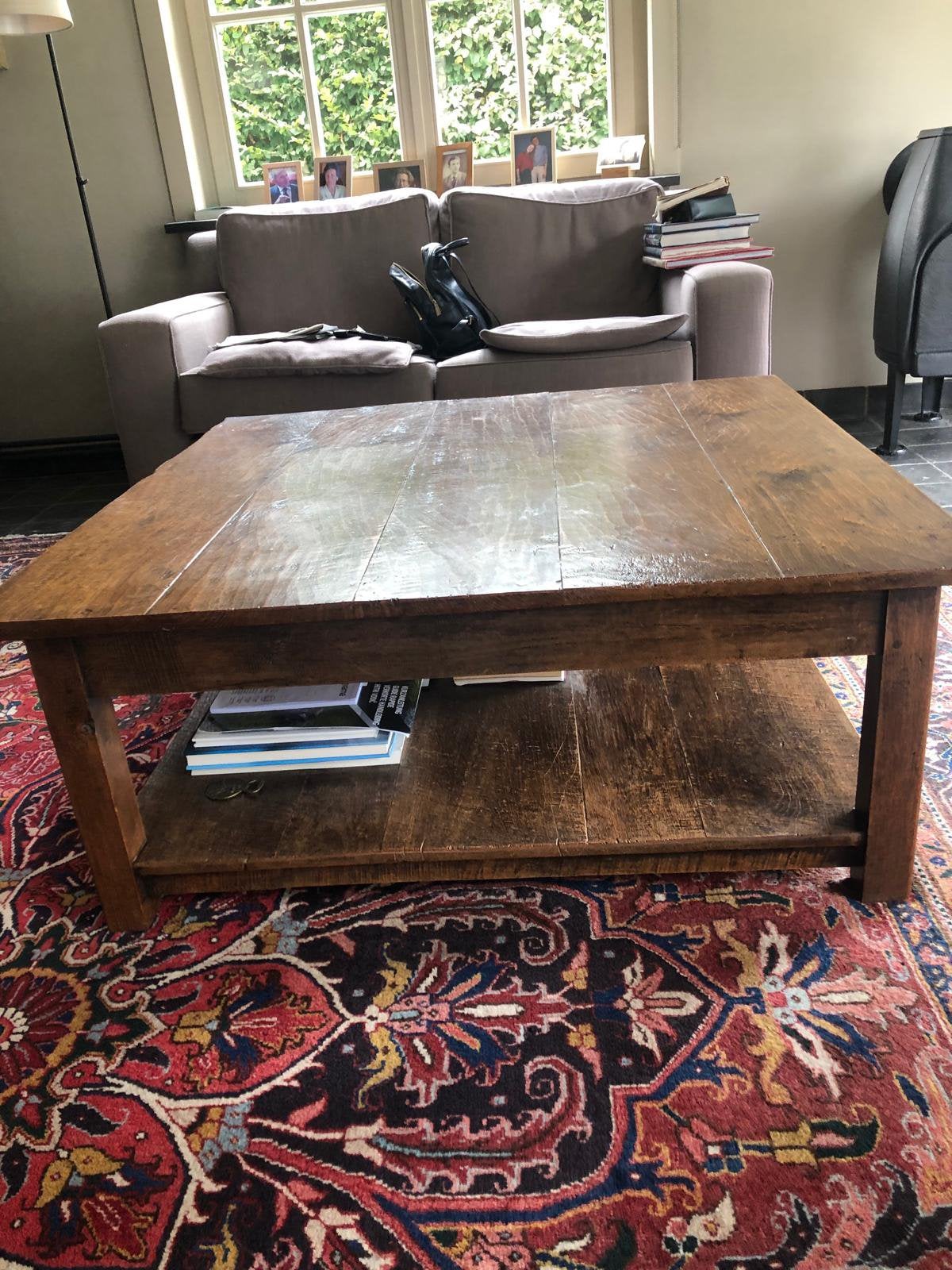 Salontafel in oude teak, Maison & Meubles, Teck, 100 à 150 cm, 100 à 150 cm, Enlèvement