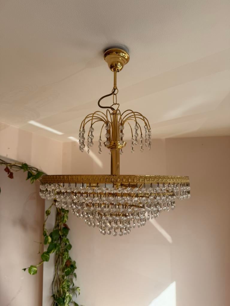 Lustre en cristal +/- 60 cm de diamètre, Enlèvement, Comme neuf