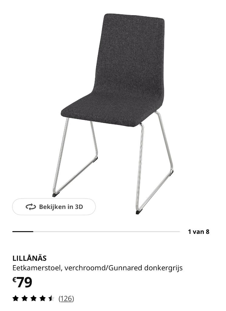 Eetkamerstoel grijs, Huis en Inrichting, Stoelen, Ophalen of Verzenden, Zo goed als nieuw, Stof, Vijf, Zes of meer stoelen