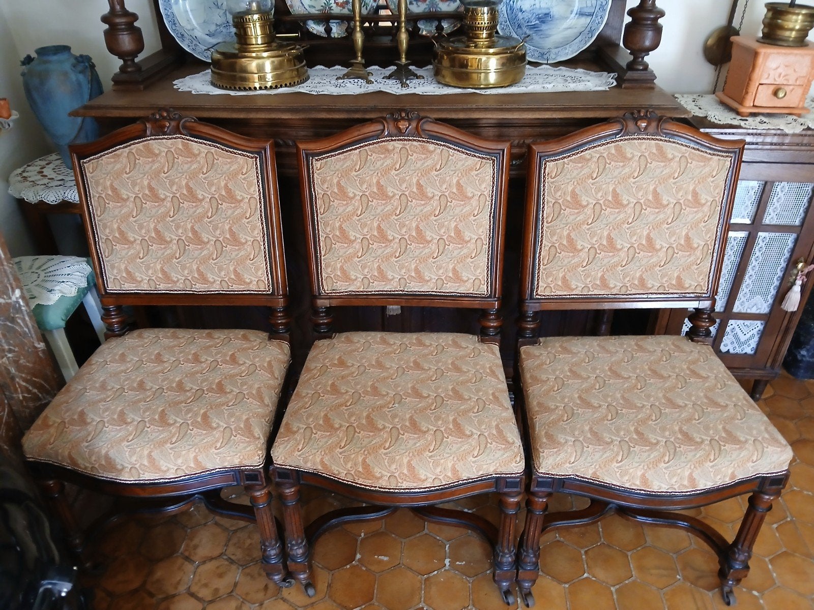 5 chaises en acajou, Antiek en Kunst, Ophalen