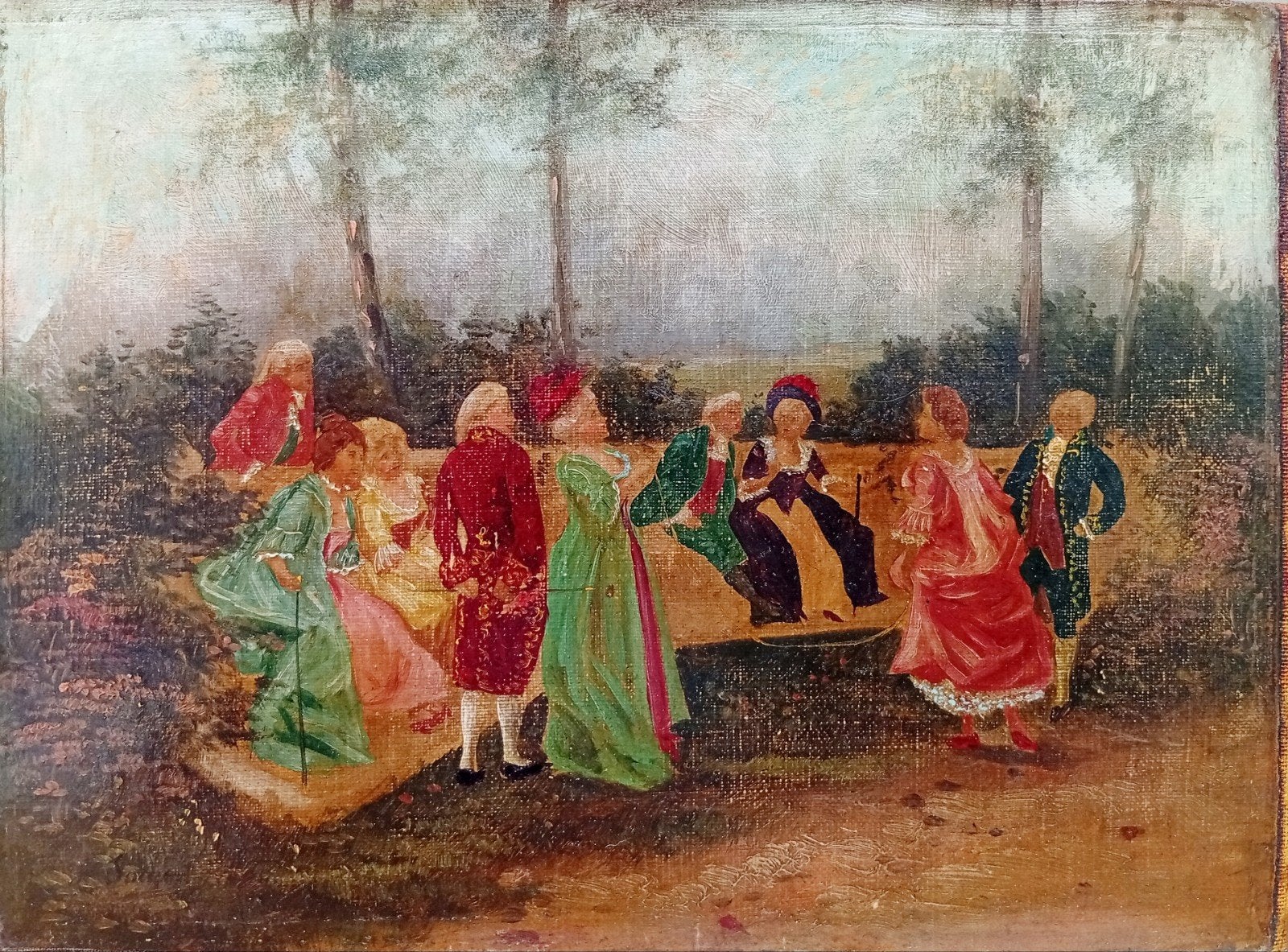 Tableau 19 ème siècle signé Sergent. Bourgeois au Parc