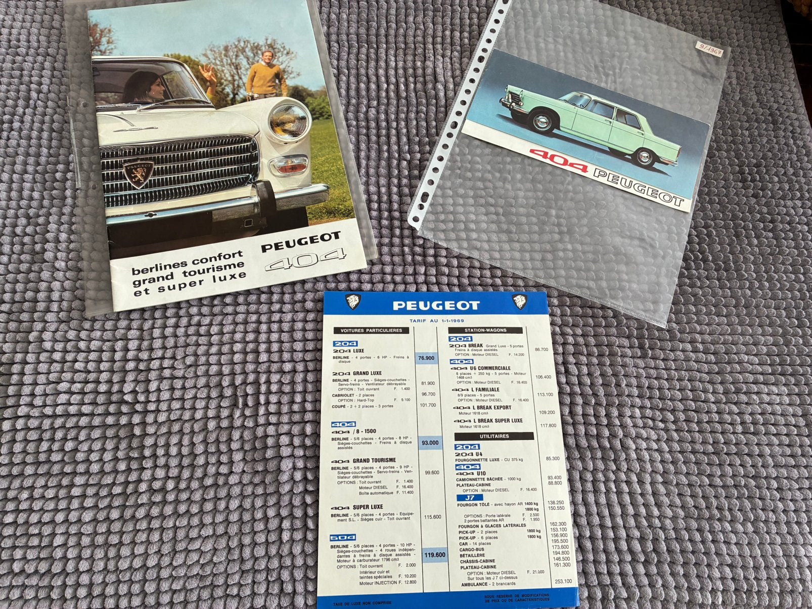 catalogue dépliant Peugeot 404, Enlèvement, Comme neuf, Peugeot