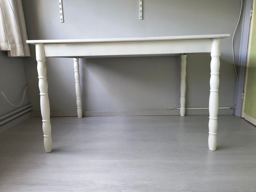 Witte houten tafel 80x120, Huis en Inrichting, Tafels | Eettafels, Ophalen, Gebruikt, 100 tot 150 cm, 50 tot 100 cm