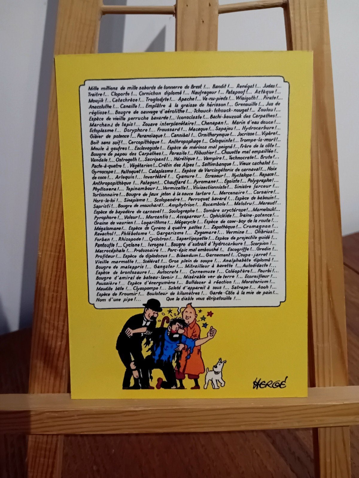 Tintin Kuifje Tim : carte postale réédition Casterman, Envoi, Tintin, Comme neuf, Image, Affiche ou Autocollant