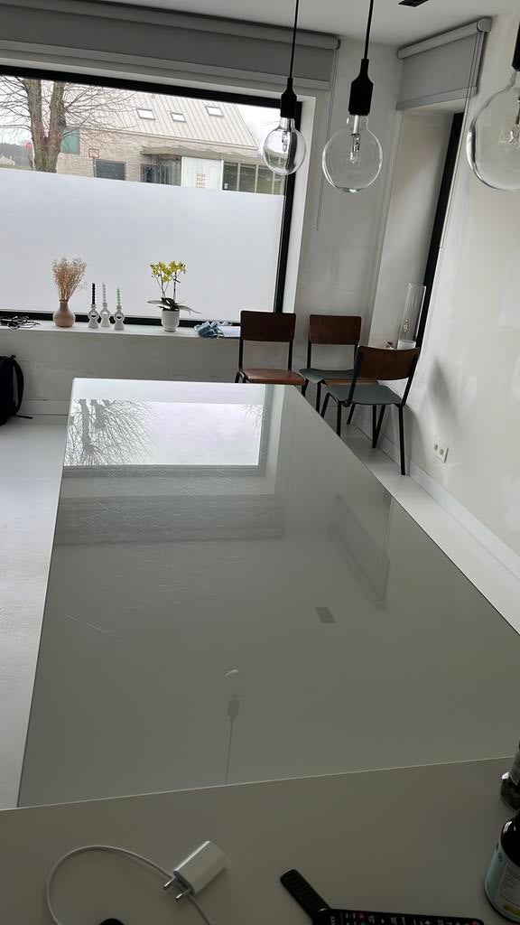 Table avec plateau en verre, Maison & Meubles, Tables | Tables à manger, Enlèvement
