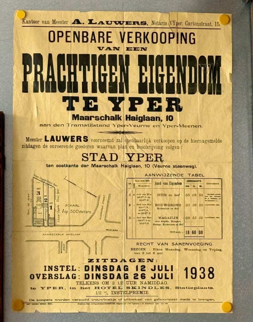 Authentieke affiche openbare verkoping, Ophalen