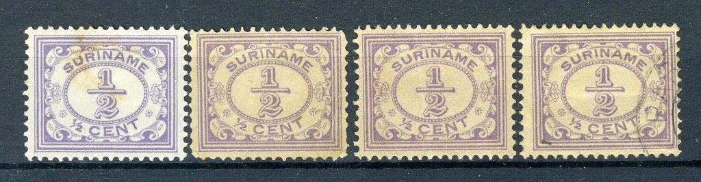 SURINAME 69 (x) sans gomme 1913-1931 - Numéro. (4 pièces), Timbres & Monnaies, Timbres | Surinam, Envoi, Non oblitéré