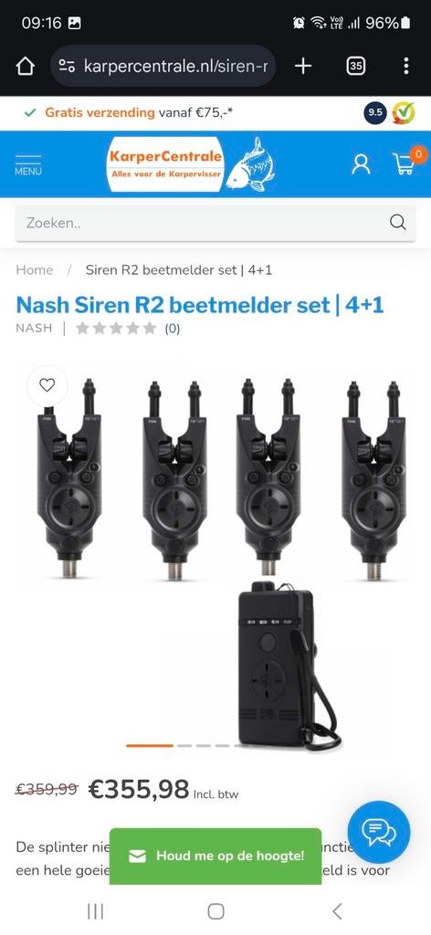 Beetmelders nash siren r2 4 + 1 zender  nieuw, Ophalen