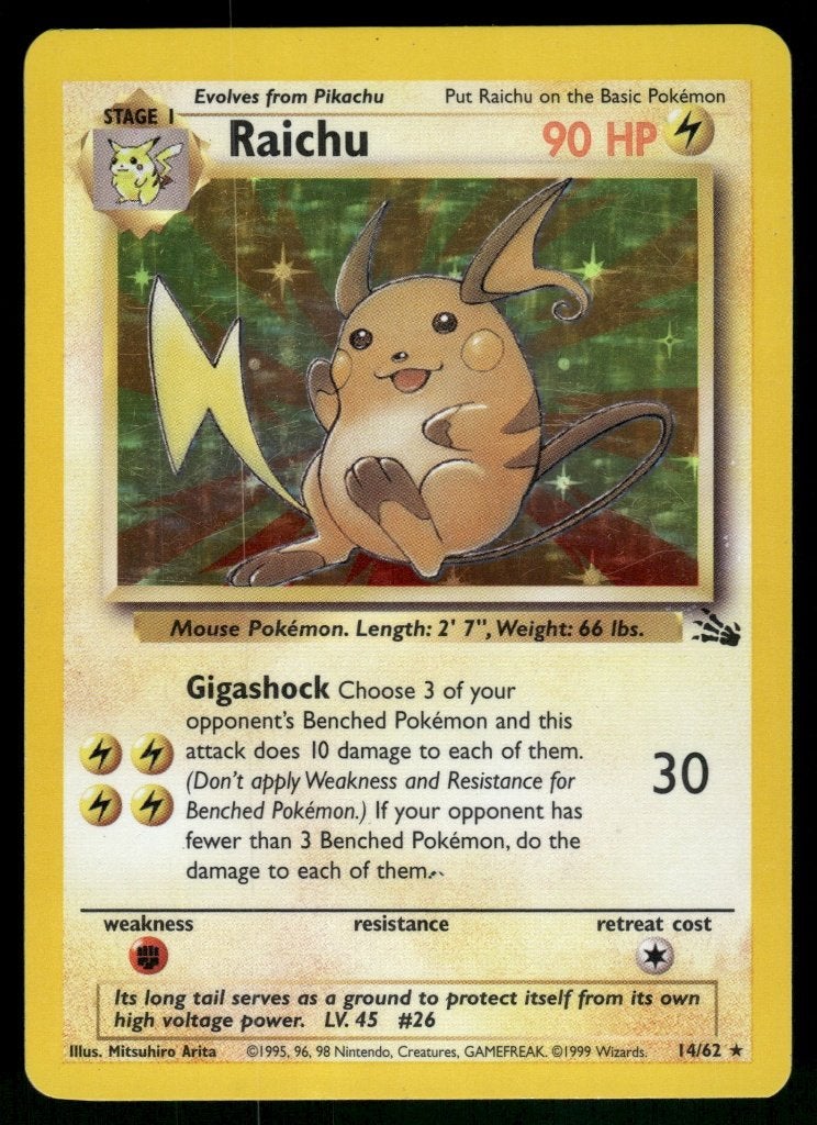 Raichu 14/62 - Fossil (EX), Verzenden, Gebruikt
