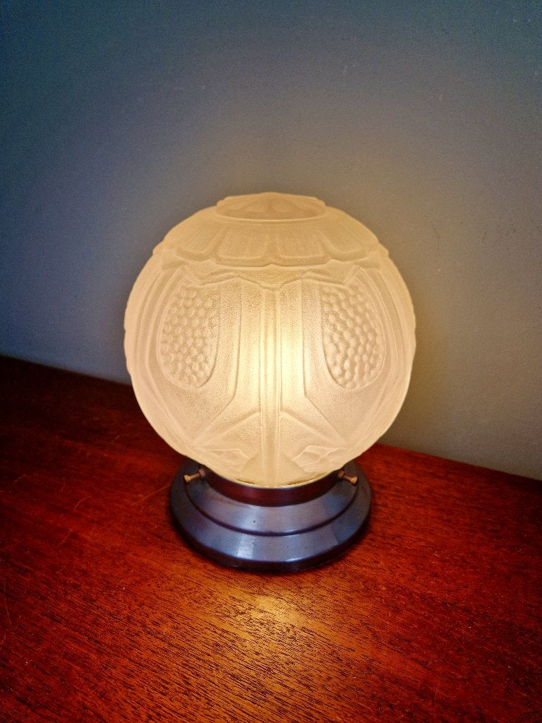 Plafonnier Art Déco en verre dépoli moulé pressé, 1930, Enlèvement ou Envoi