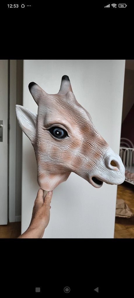 Hoofdmasker van giraf voor volwassenen, Ophalen of Verzenden, Nieuw, Accessoires