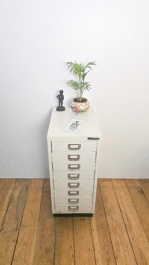 Commode métallique BISLEY - 8 tiroirs - avec porte-étiquette, Maison & Meubles, 25 à 50 cm, Enlèvement ou Envoi, 5 tiroirs ou plus