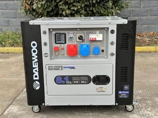Nieuwe Deawoo 8kW generator, Ophalen, Dieselolie, Geluidgedempt, Nieuw