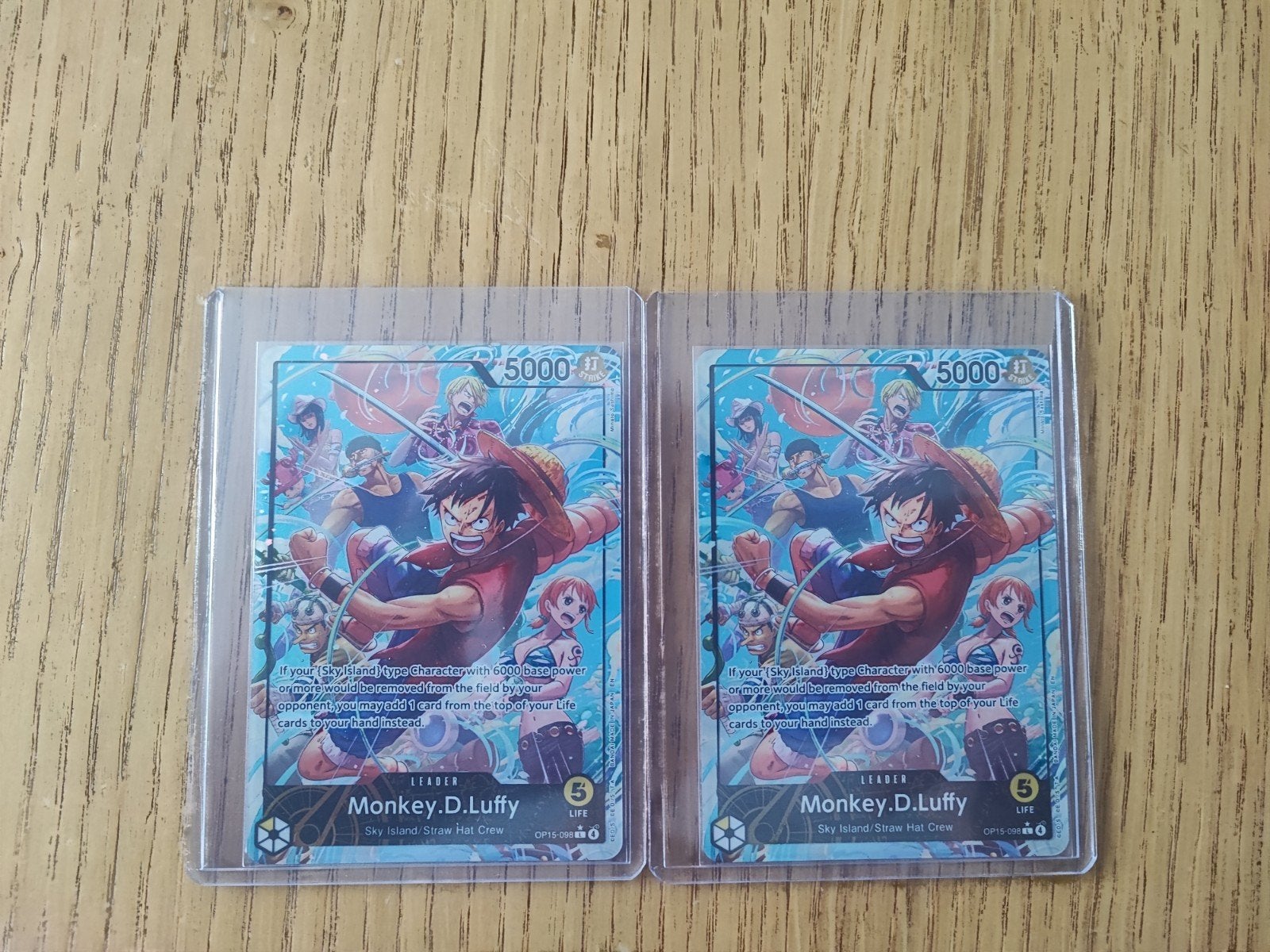 One Piece TCG – 2x Monkey D. Luffy Leader OP15-098 Alternate, Enlèvement