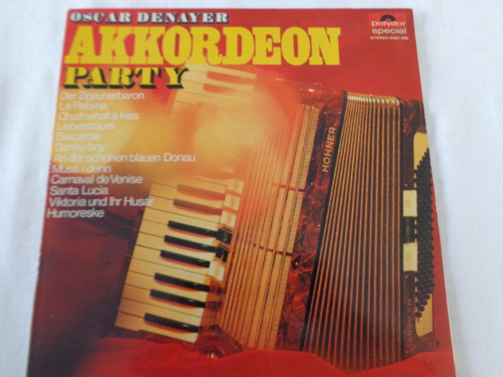 Vinyle LP33 accordéon Oscar DENAYER "Akkordeon Party", Enlèvement ou Envoi, Compilation, Utilisé, LP