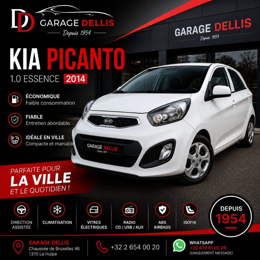 Kia Picanto, Auto's, Voorwielaandrijving, Stof, Zwart, Wit