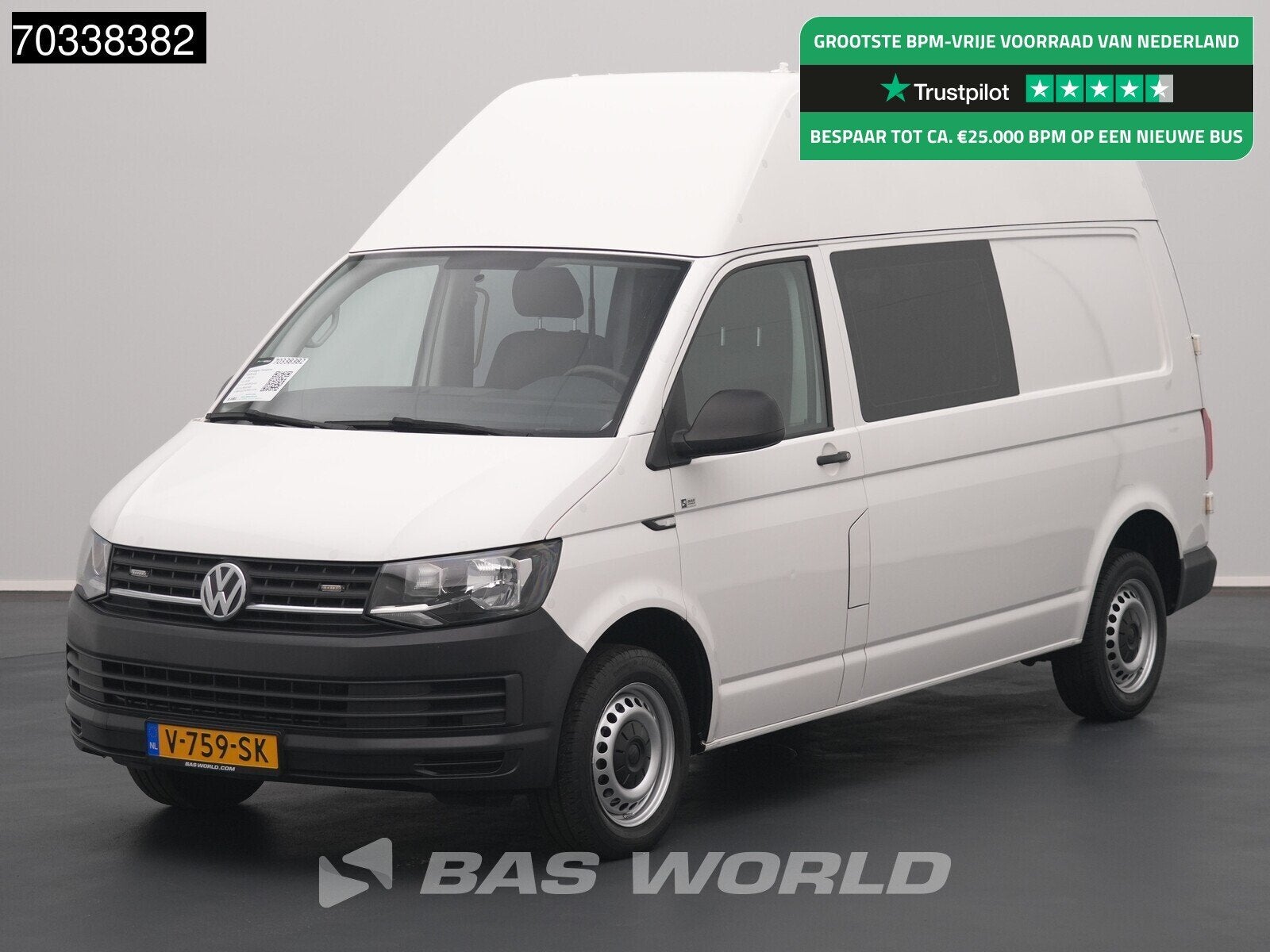 Volkswagen Transporter 150PK Automaat L2H2 Dubbele Cabine Ai, Auto's, Automaat, Stof, 4 cilinders, Volkswagen