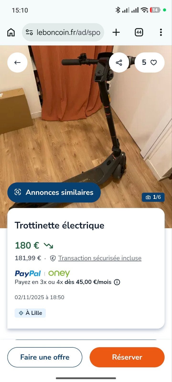 trottinette, Enlèvement
