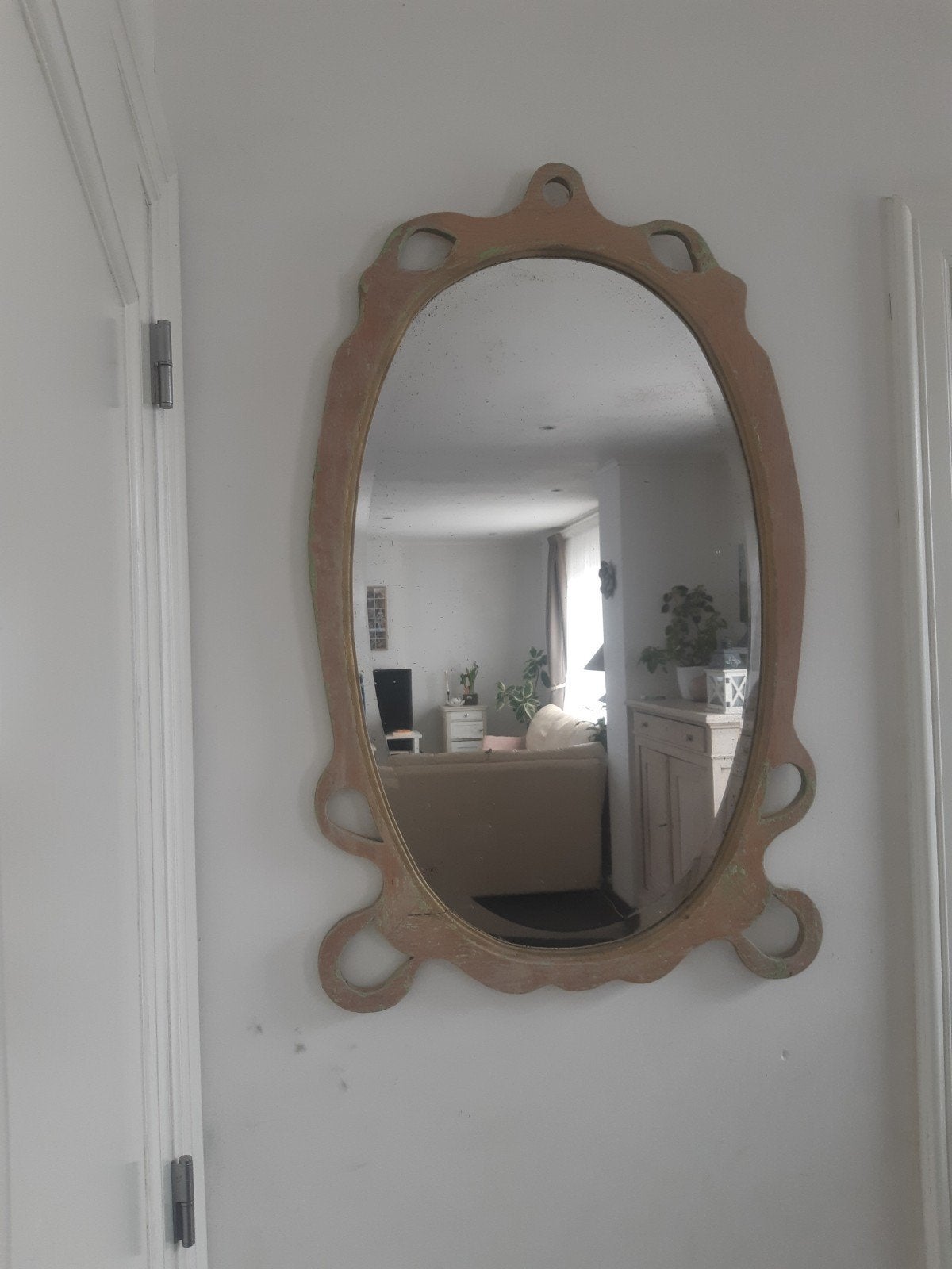 Antieke houten spiegel, Ophalen
