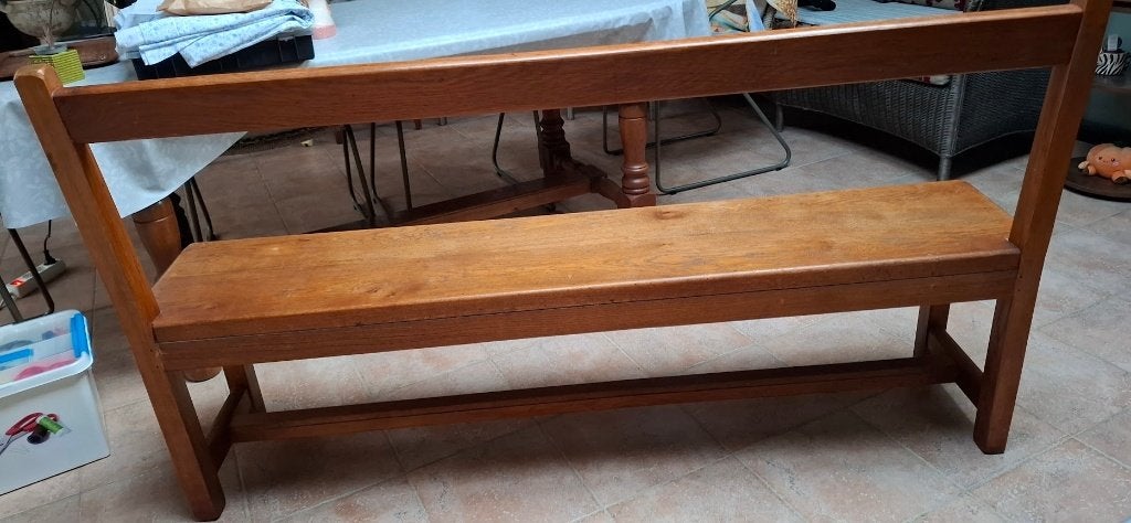 eikenhout zitbank voor binnen, Huis en Inrichting, Ophalen, Gebruikt, Rustiek eikenhouten zitbank voor binnen