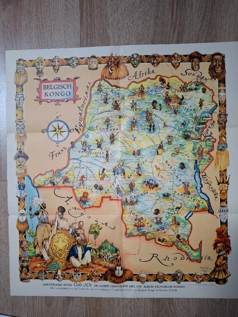 Carte du Congo belge, Enlèvement ou Envoi, 20e siècle ou après, Comme neuf