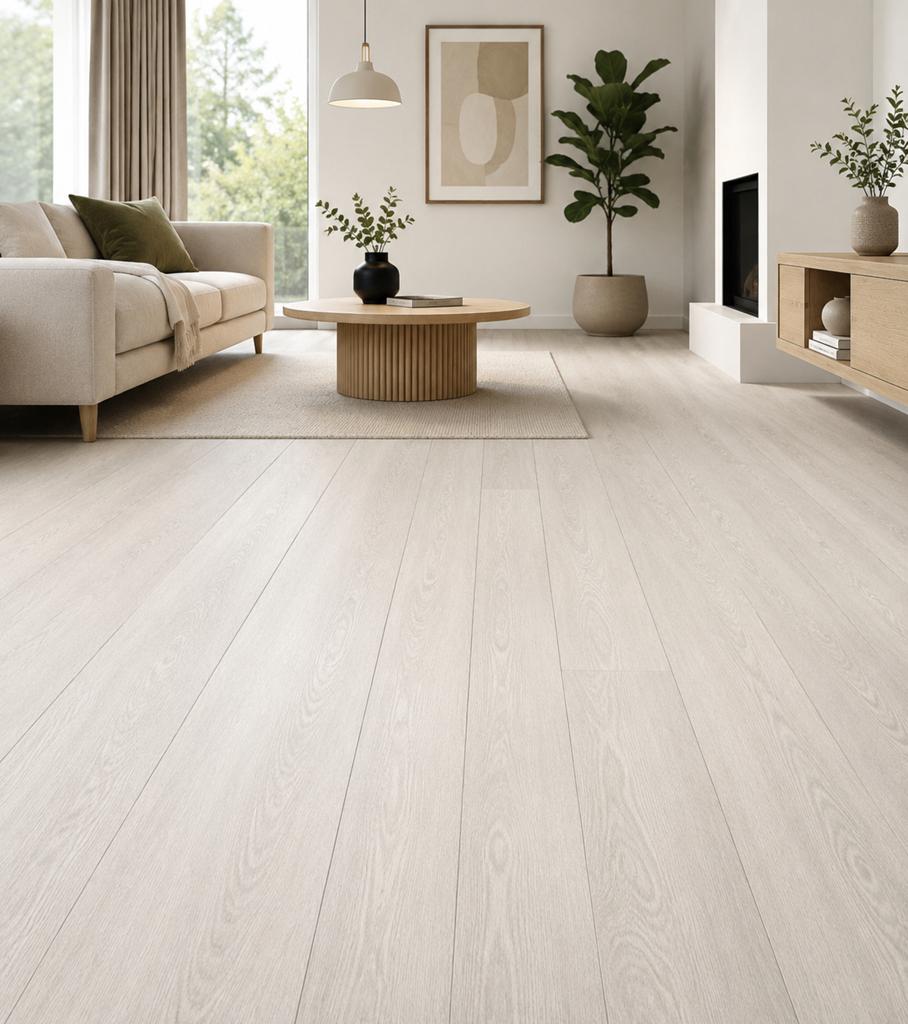 80m² Waterbestendige PVC vloer licht eiken look! Nieuw!, Huis en Inrichting, Stoffering | Vloerbedekking, Ophalen, Crème, 75 m² of meer