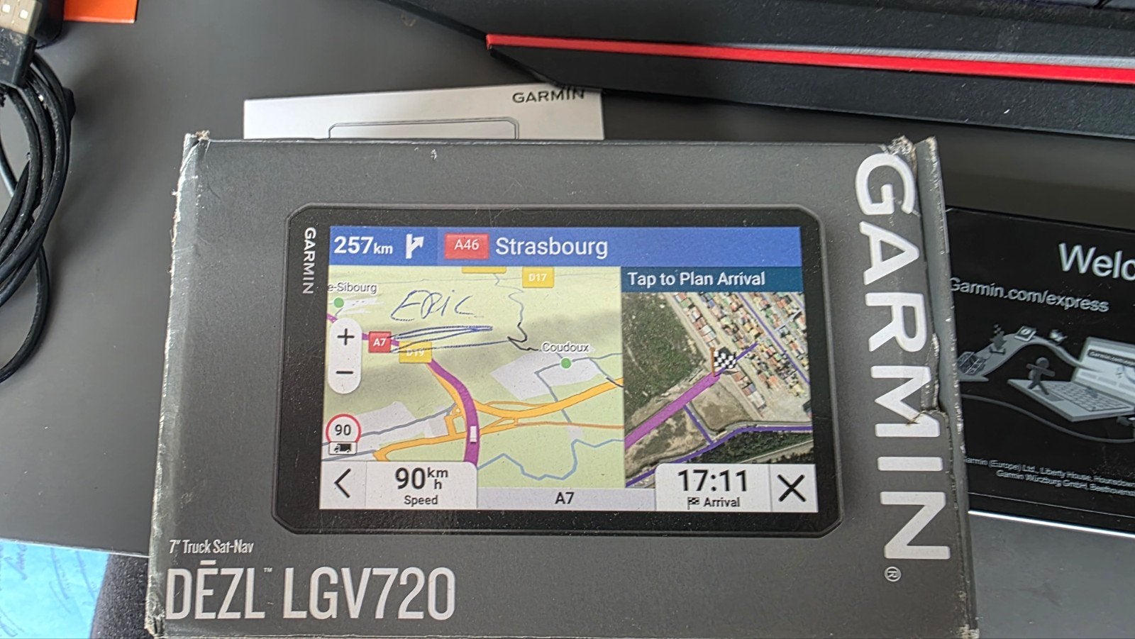 GPS GARMIN CAMION DELZ LGV720, Ophalen of Verzenden, Zo goed als nieuw