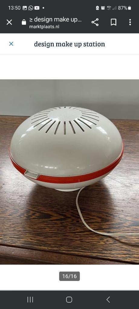Beauty case spiegel lamp ufo opmaak schoonheid, Antiek en Kunst, Ophalen