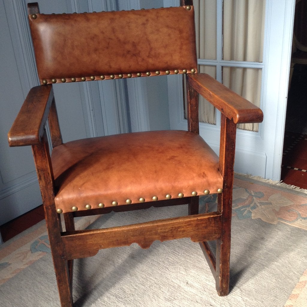 fauteuil de direction en bois et cuir, Enlèvement