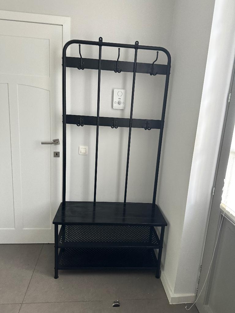 Porte-manteau IKEA NIPÅSEN avec banc et rangement, Ophalen, Zo goed als nieuw, Metaal, Staande kapstok