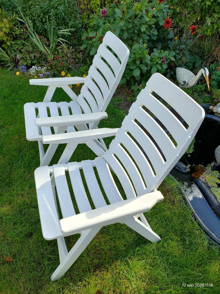ligstoelen, Enlèvement, Comme neuf, Plastique, Pliant