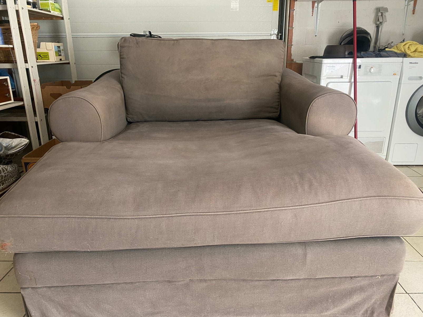 Lounge bruin 1,60m op 1,40m, 150 cm ou plus, 150 à 200 cm, Enlèvement, Utilisé